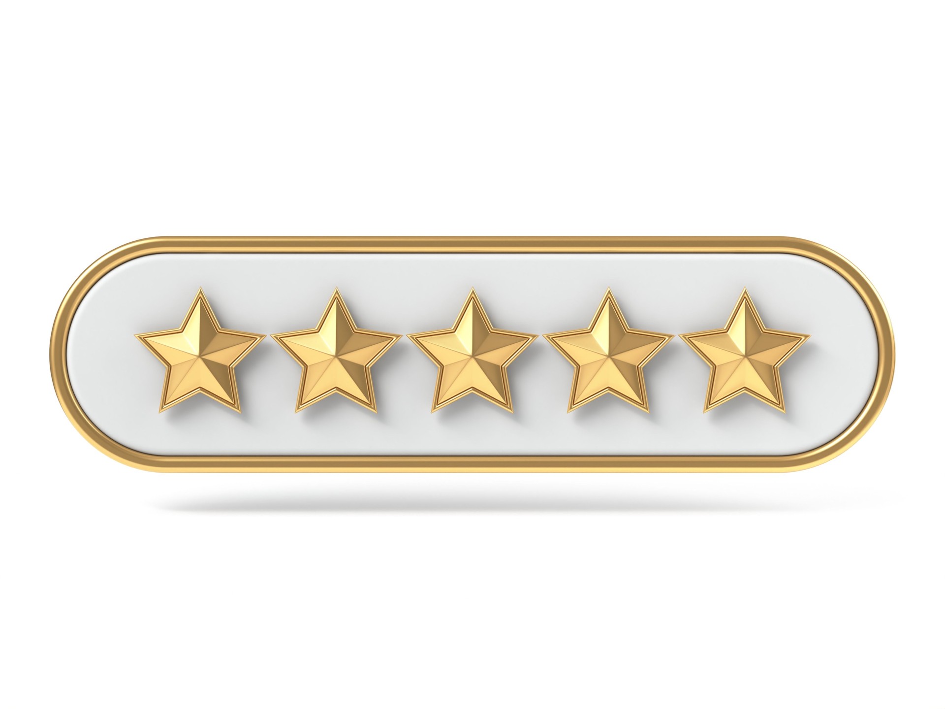 Voting concept Five golden stars 3D